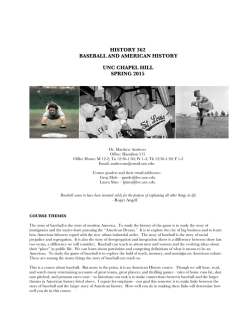 history 362 baseball and american history unc chapel hill - H-Net