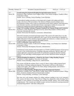 Thursday 60 Minute Concurrent Sessions