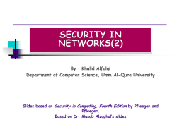By : Khalid Alfalqi Department of Computer Science, Umm Al-Qura