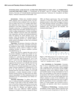 INVESTIGATING ACID SULFATE ALTERATION PROCESSES IN