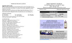 Wednesday Prayer Bulletin