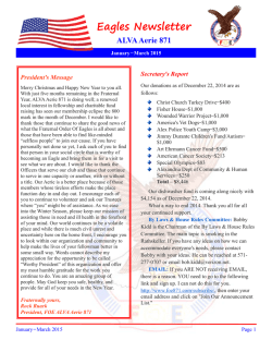 Aerie Newsletter for January-March 2015