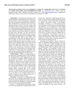 Mechanical Effects of Clay Sediment Layers on - USRA