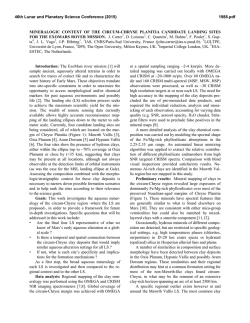Mineralogic Context of the Circum