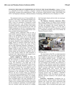STUDYING THE SURFACE COMPOSITION OF VENUS IN THE