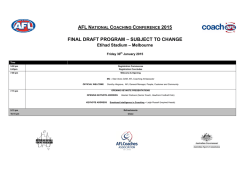 AFL NATIONAL COACHING CONFERENCE 2007