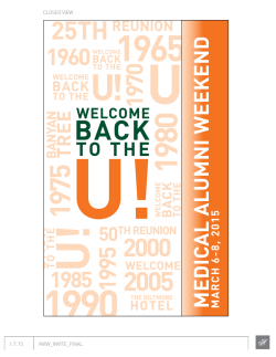 MEDIC AL ALUMNI WEEKEND - Medical Alumni Association