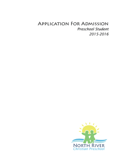 Preschool - North River Christian Academy