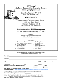 20 Annual Alabama Cooperative Extension System Beekeeping