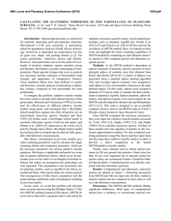 Calculating the Scattering Properties of Fine Particulates on