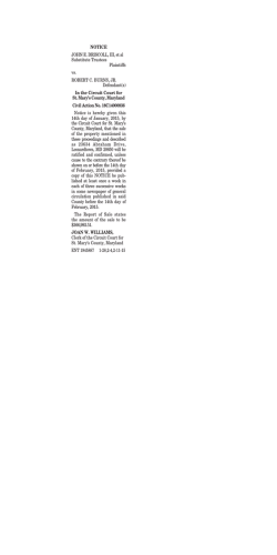 NOTICE JOHN E. DRISCOLL, III, et al Substitute