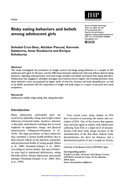 Risky eating behaviors and beliefs among adolescent girls