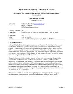 topics in geography - University of Victoria