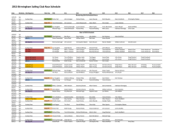 2015 Birmingham Sailing Club Race Schedule