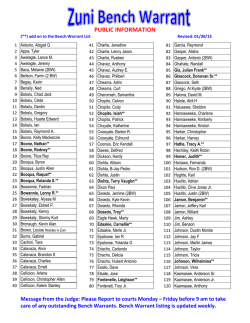 Zuni Bench Warrant Listing