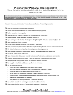 Picking your Personal Representative