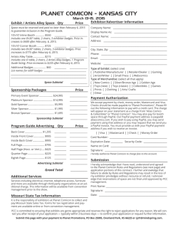 Ads/Sponsorship - Planet Comicon