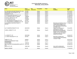 List of licensed builders - ACT Planning and Land Authority