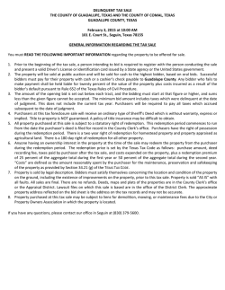 Feb Tax Sale - Guadalupe County