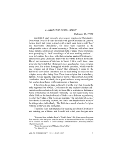 1. INTERVIEW TO DR. CRANE1 - Mahatma Gandhi Sevagram Ashram