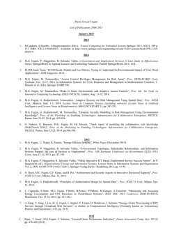 Recent Publications (Update Jan .2015) - Politecnico di Milano-DEIB