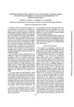 GROWTH STIMULATING EFFECT OF AUTOCLAVED GLUCOSE