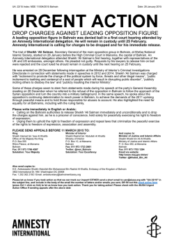 Drop Charges Against Leading Opposition Figure