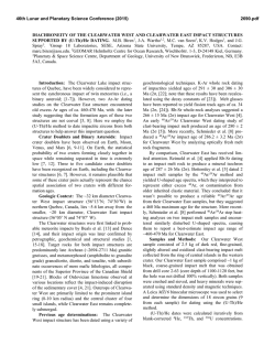 Diachroneity of the Clearwater West and Clearwater East Impact