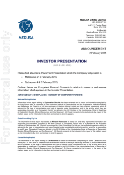 For personal use only