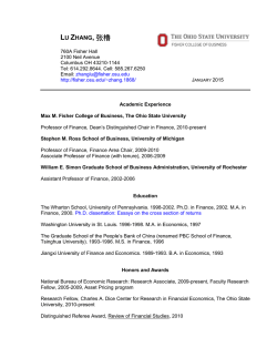 Curriculum vitae - Fisher College of Business