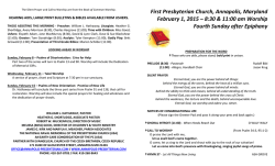 bulletin - First Presbyterian Church, Annapolis, Maryland