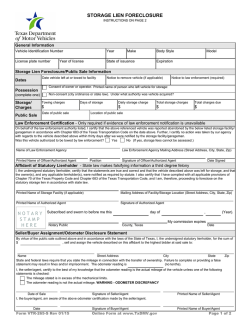 VTR-265-S Storage Lien for Abandoned Vehicle or
