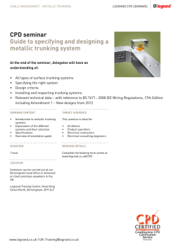 Metallic trunking CPD seminar guide