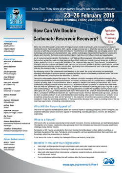 Forum Brochure - Society of Petroleum Engineers