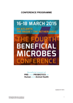 CONFERENCE PROGRAMME - Bastiaanse Communication