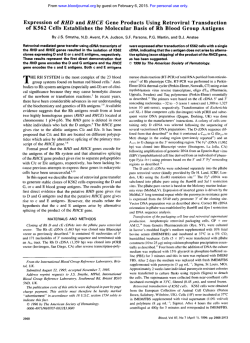 Expression of RHD and RHCE Gene Products Using Retroviral