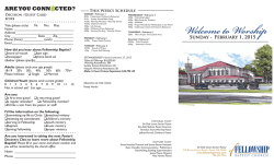 Welcome to Wo hip - Fellowship Baptist Church