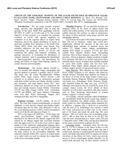 update on the geologic mapping of the lunar south pole quadrangle