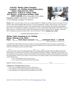 Activity: Winter Cabin Camping Location: L.E. Phillips