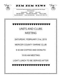 February Newsletter - Zem Zem Shrine Erie, PA