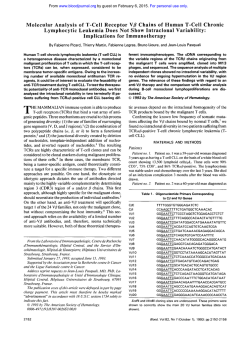 Molecular Analysis of T-cell Receptor Vp Chains of Human T