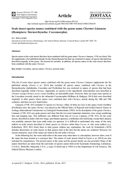 Scale insect species names combined with the