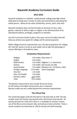 Nazareth Academy Curriculum Guide