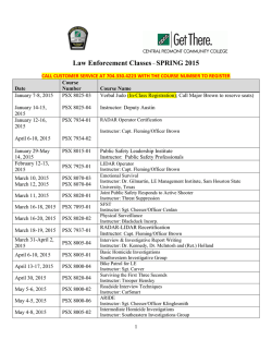Law Enforcement Classes &ndash; SPRING 2015