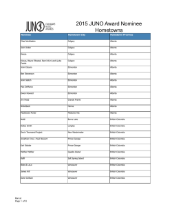 Download Copy - The JUNO Awards