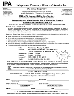 (3 C.E.U.) &ndash; January 28, 2015 @ The LaGuardia Marriott (7