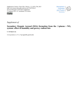 Supplement of Secondary Organic Aerosol (SOA) formation