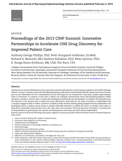 Innovative Partnerships to Accelerate CNS Drug Discovery for