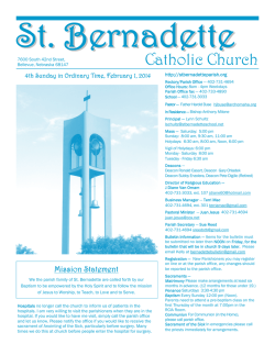 February 1, 2015 - St. Bernadette Parish