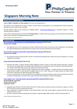 Morning Note - Phillip Securities Pte Ltd